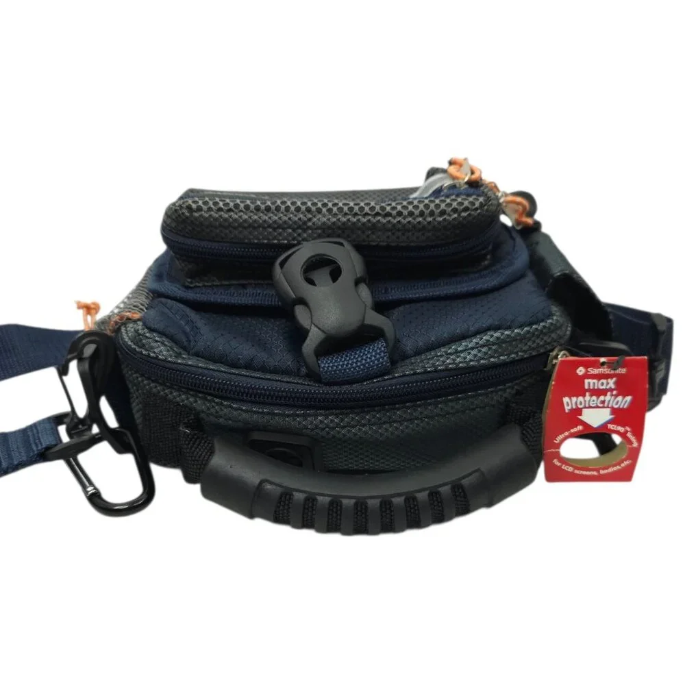 Samsonite Camera Camcorder Bag Multi-Pocket Shoulder Strap SB609BLU Blue Gray